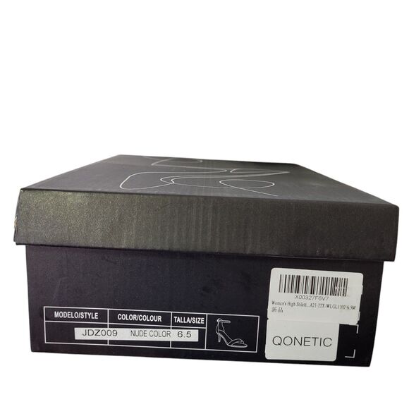 Women's Solid Color Nude Suede Ankle Strap High Stiletto Heel Sandals Size 6.5 - Picture 14 of 14